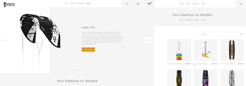 kiteshopbonaire.com is proudly made by Dushi Blue Software development Bonaire
