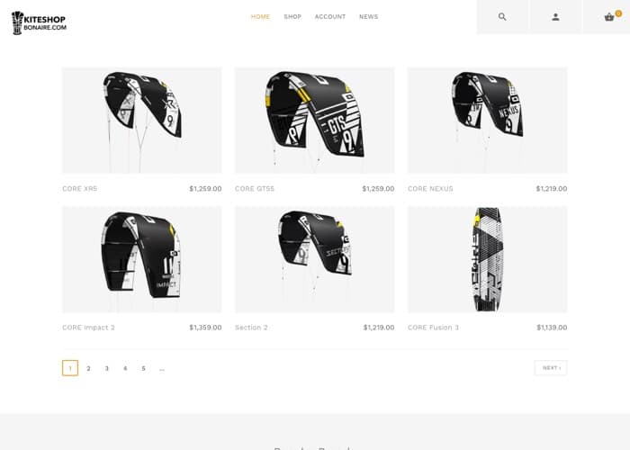  Bonaire's kiteshopbonaire.com official CORE dealer CORE products overview page